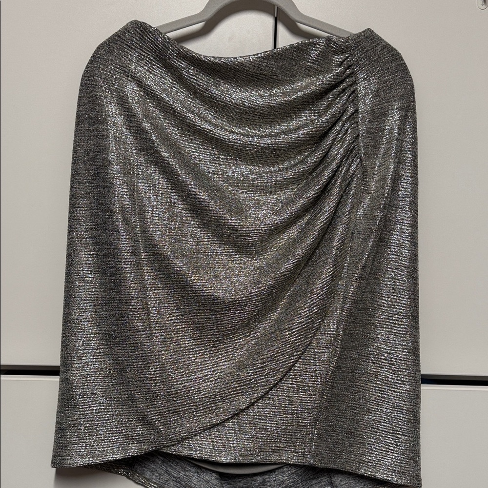 Torrid Shimmering Silver Skirt